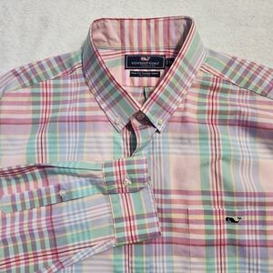 VINEYARD VINES Men's Plaid Button Down Shirt Slim Fit Tucker Shirt Multicolor XL
